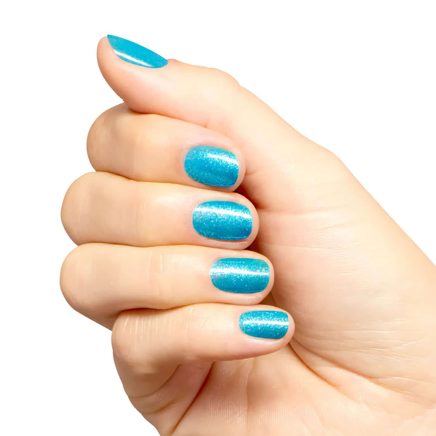 opi trip to the brite side sky blue''s the limit turkosblått nagellack med skimrande finish och klar lyster