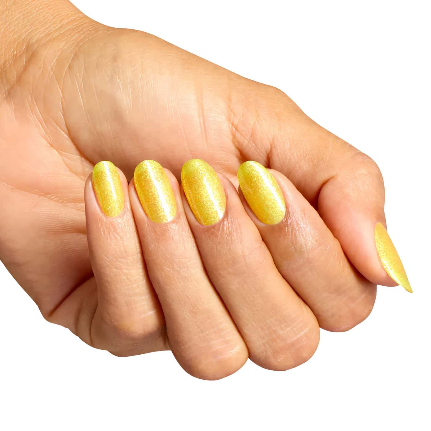 opi trip to the brite side paintin'' on sunshine! gult nagellack med silverskimrande finish och klar sommarlyster