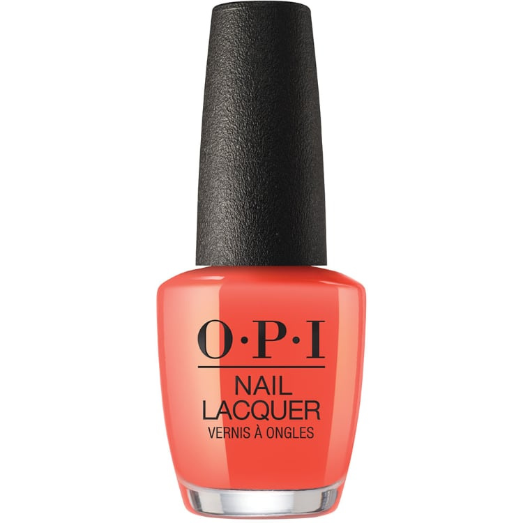 opi tokyo tempura-ture is rising varm korallorange nyans med mjuk underton och krämig finish som ger ett fräscht och livfullt uttryck på nageln